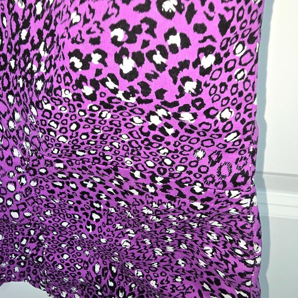 Cherokee Scrub Top Purple Black White Animal Print Wrap Look Size XS - Picture 6 of 6